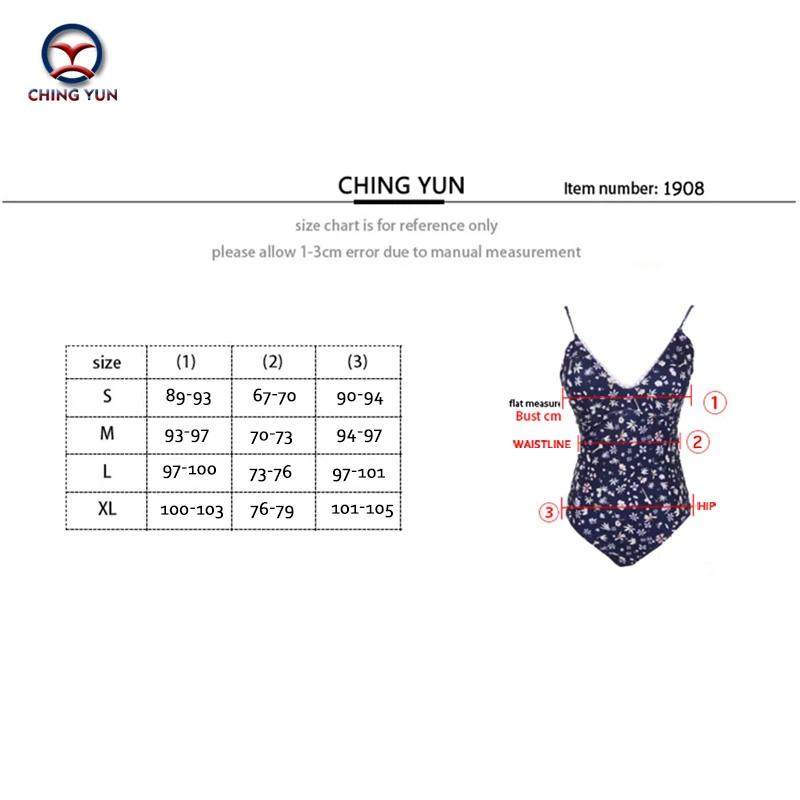 CHING YUN 2019 Sexy One Piece Suit Women Summer Print Floral Dot Swimsuit Beach Wear Halter Bathing Suit Strap strap Swimwear