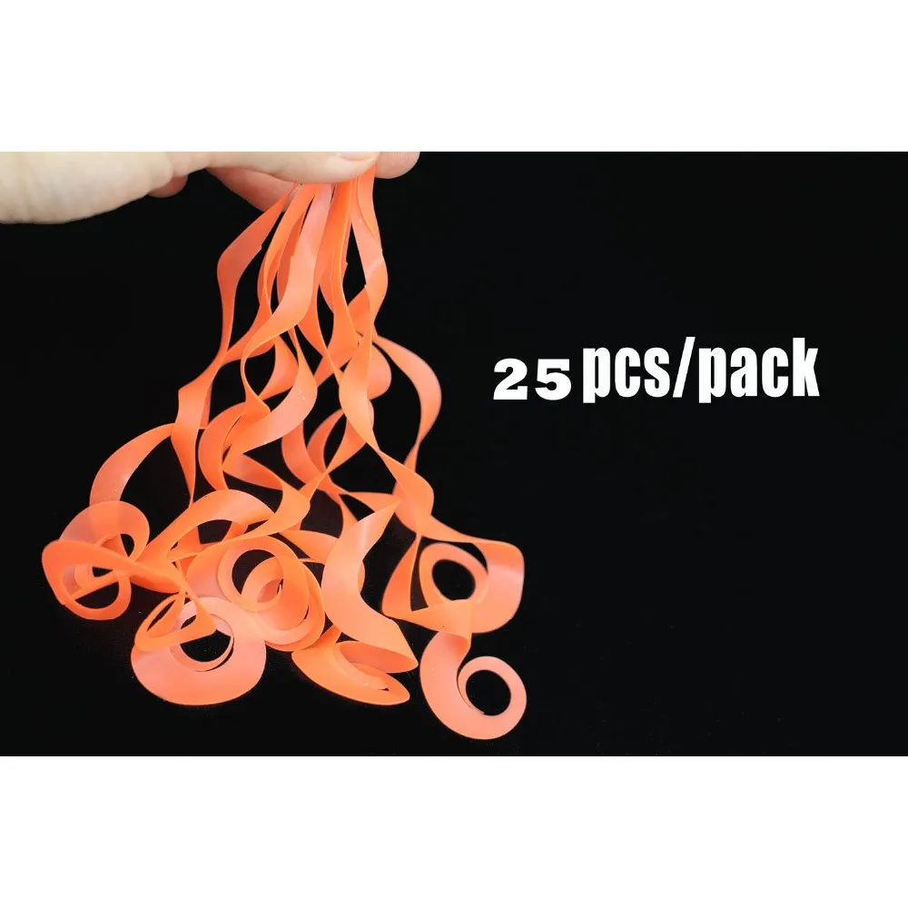 

25 pcs/lot Orange Silicone Skirts Lures trailers integrated Spinnerbait Buzzbait Rubber Jig Lures Fly Tying Materials