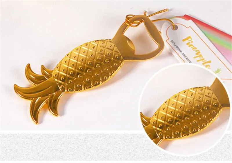 

100 pcs Party Favors Gold Pineapple Bottle Opener Wedding Favor Beers Openers