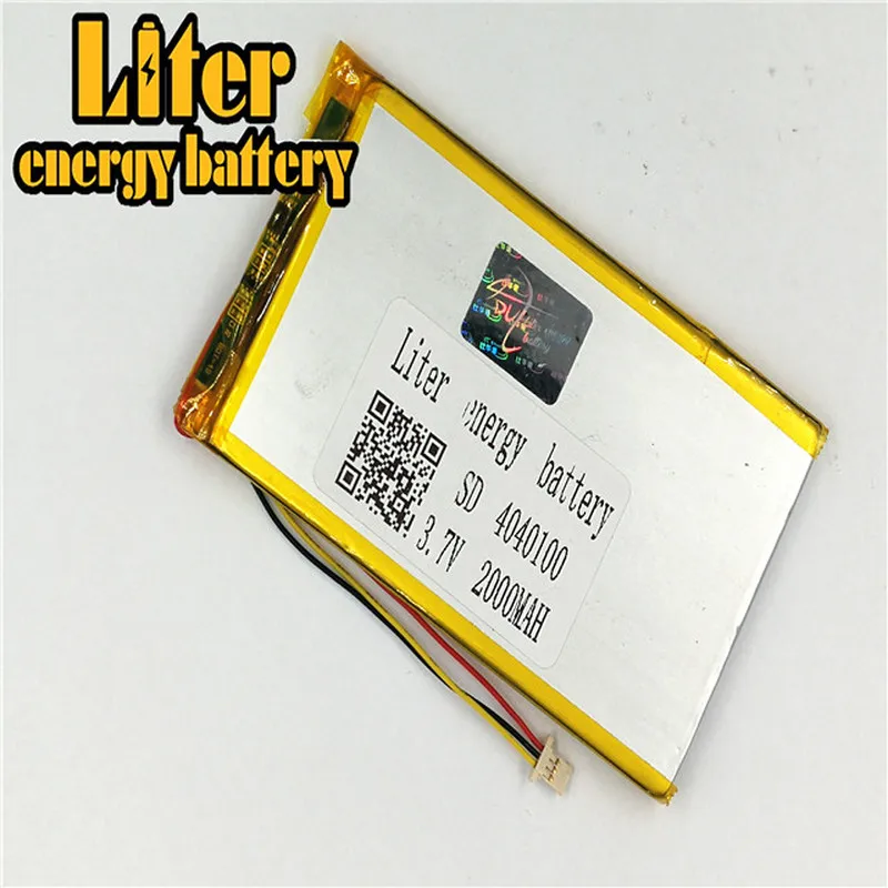 Batterie Lithium-polymère avec connecteur 3 broches, 1.0MM, 4040100, 3.7V, 2000mah, pour remplacement de tablette PC