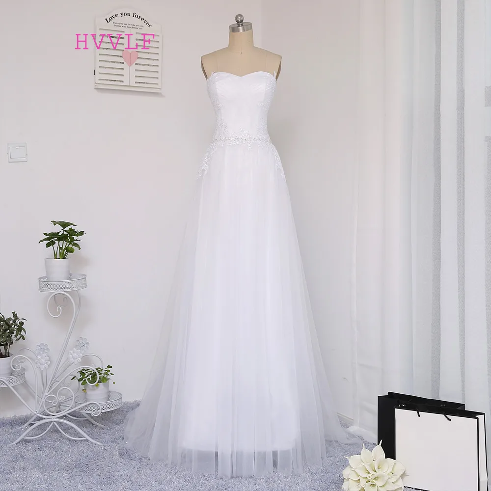 

Vestido De Noiva Beach Wedding Dresses A-line Sweetheart Appliques Beaded Vintage Wedding Gown Bridal Dresses Real Photos