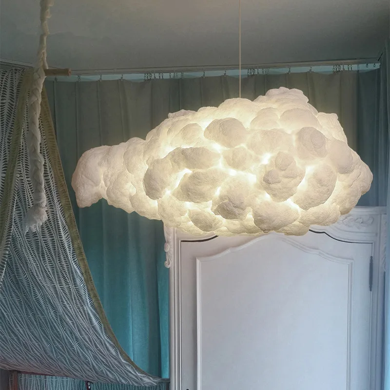 

Nordic Loft Floating Clouds Chandeliers Romantic Bedroom Living Room Study Bar Restaurant Cotton Clouds Led Light Fixtures