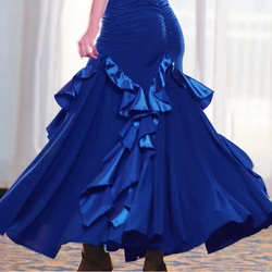Newest style women performance ballroom dance skirts for women standard flamenco girls clothes long gypsy skirt 5 colors