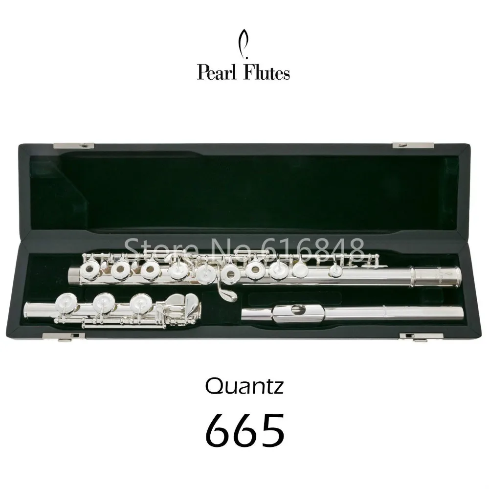 

Pearl Quantz 665 Flute High Quality Silver Plated 17 Keys Flute Open Hole E-Mech Flute Musical Instrument