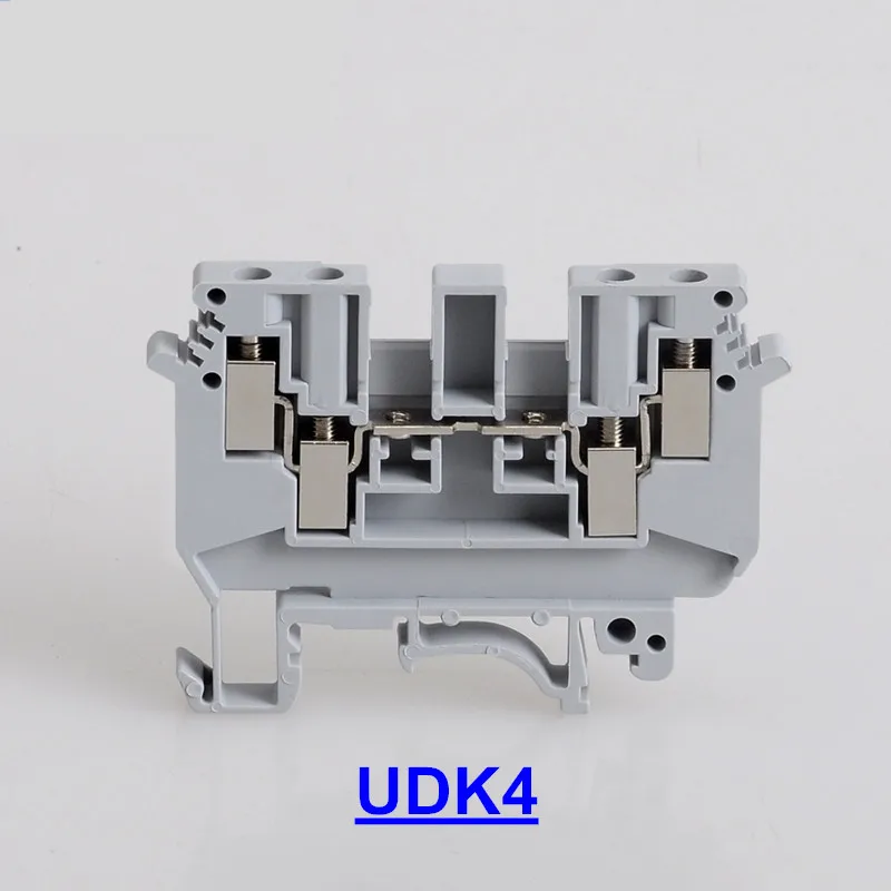 UDK4 d-ukk4 Double in Double out Din Rail Electrical Conductor Terminal Block Connector FREE SHIPPING