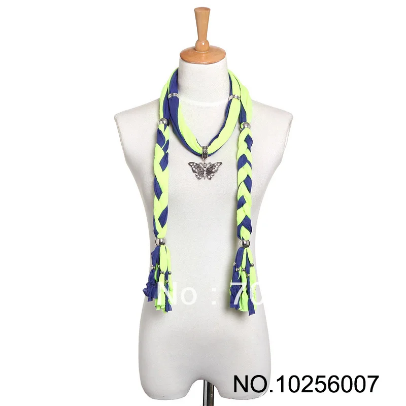 

candy color Pendant Scarf Neck Scarves jewelry NECKLACE PENDANTSCARF 190*30cm 20pcs/lot #2952