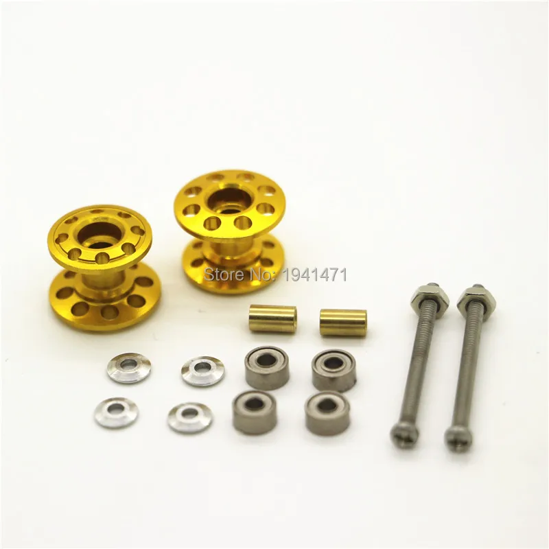 RFDTYGR Double Aluminum Rollers(13-12mm)Customed Parts ForTamiya MINI 4WD Colored Double Aluminum Rollers(13-12mm)2Sets/lot D028