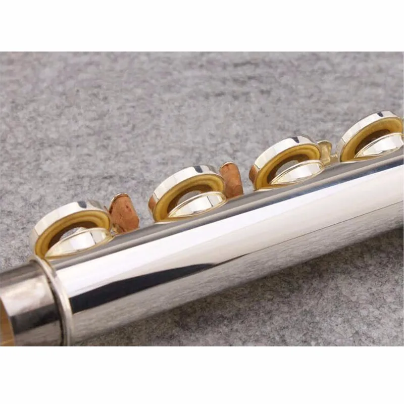 YFL-471 Flute Professional Cupronickel Opening C Key 17 Hole Flute Silver Plated Musical Instruments With Case and Accessories