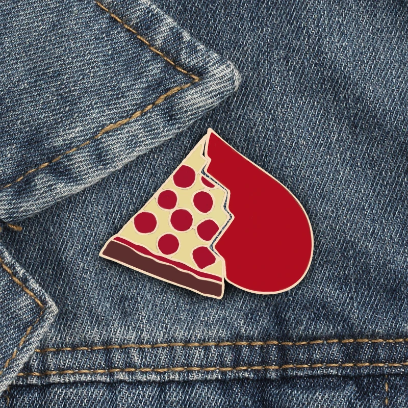 Enamel Pin set Broken Heart Wine Bottle Earth CD Pizza Beer Creative Brooch and Pins Clothing Accessories Cartoon Badge Jewelry