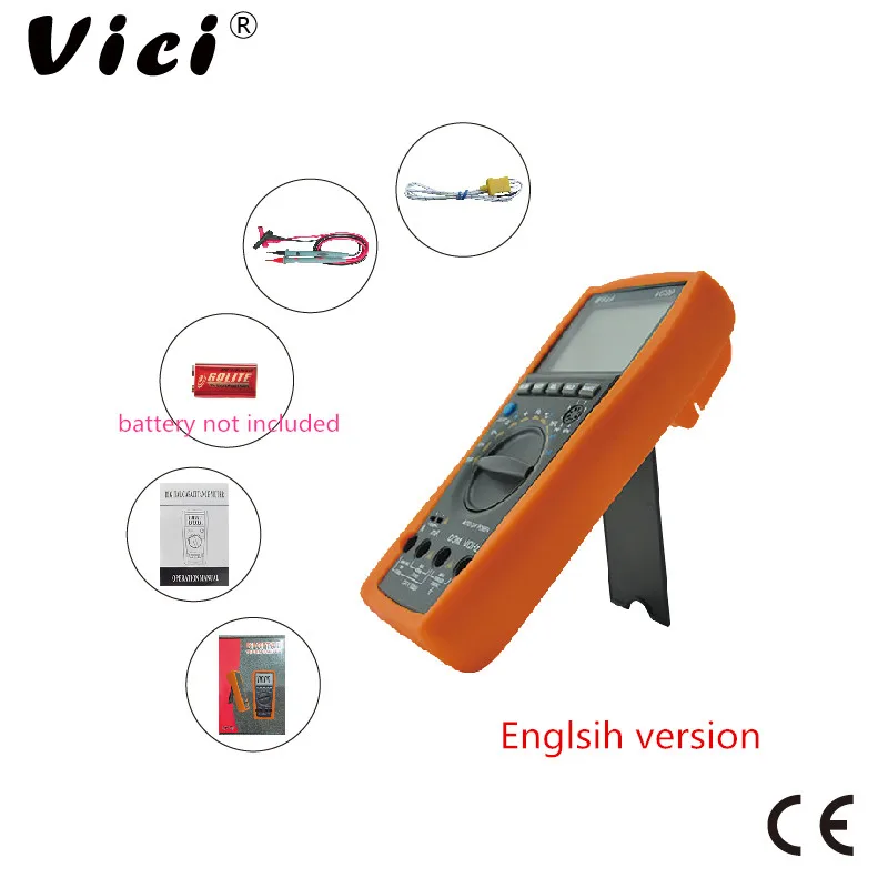 Imagem -05 - Multímetro Digital Alcance Automático Voltímetro Amperímetro Corrente Resistência Capacitância Medidor Tester dc ac Vici-vc99