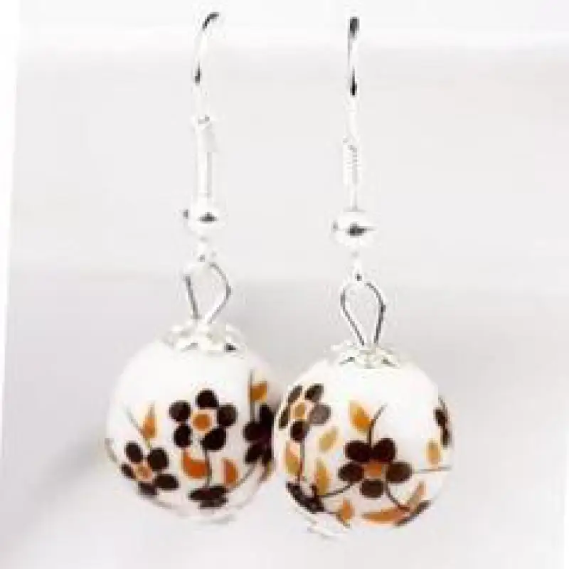 New fashion retro handmade ethnic fine ceramic earrings small jewelry wholesale cute women's earrings