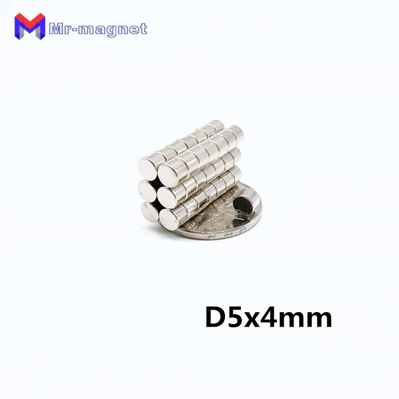 

500pcs 5x4mm magnet 5x4 Super strong neo neodymium magnets D5x4mm, 5mm x 4mm super poewful rare earth neo magnet d5*4