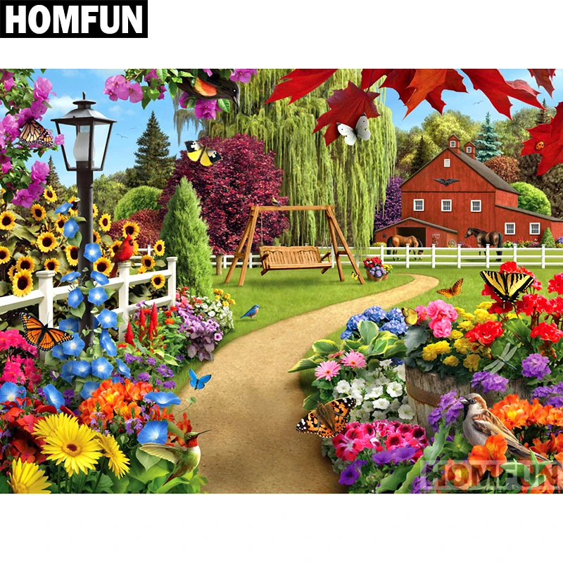 HOMFUN Full Square/Round Drill 5D DIY Diamond Painting \