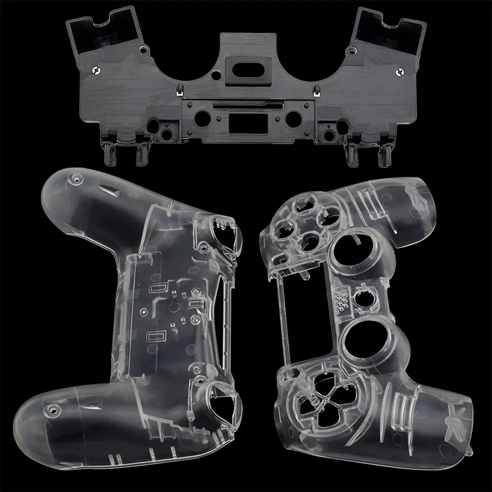 PS4 Front Back Replacement Shell Case Cover Repair for Playstation 4 PS4 Wireless V1 Controller Gamepad Clear Transparent Custom