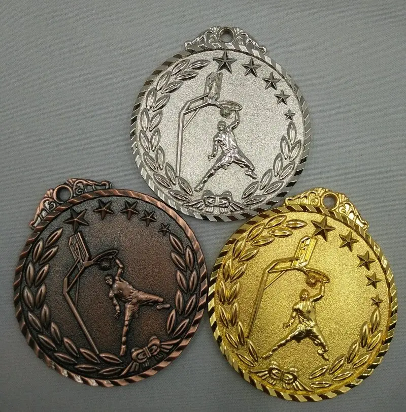 Médaille de sport scolaire Dunk, médailles en or, argent, Bronze, alliage de Zinc, capacité de Communication en métal/auto-confiance, développement de la gymnastique