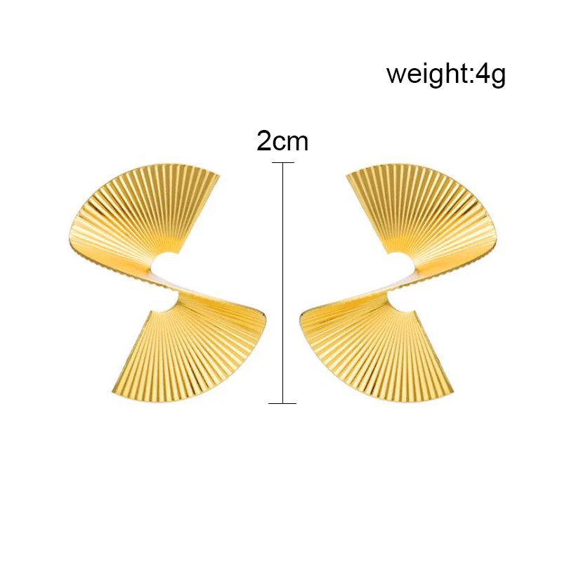 Retro Geometric Earrings for Women Fashion Personality Irregular Fan-shaped Alloy Earrings Fashion Jewelry Ear Accessories