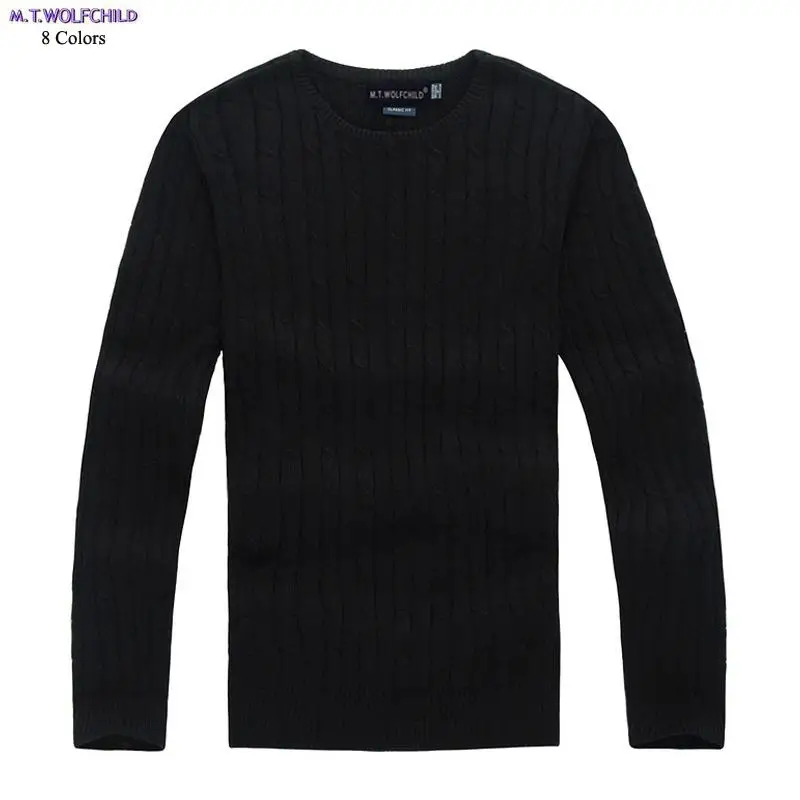 Mens Autumn long sleeve O-neck sweaters casual cotton knitted sweaters pullovers fashion slim mens knitted M-2XL