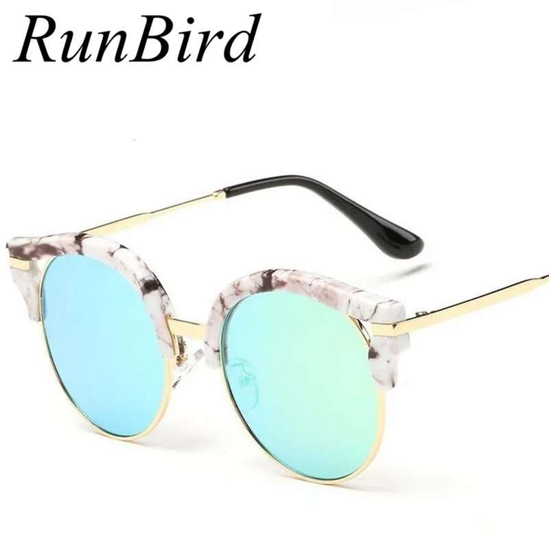 RunBird New Summer Fashion Round Sunglasses Women Eyewear Brand Designer Sun Glasses for Women Multi Color Points Shades R078