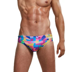 Summer Men Swimwear Quick Dry Swimming Briefs Polyester Sexy Gay Low Waist Swimsuits Shorts Sport Beach Spa Bathing Trunks Sunga