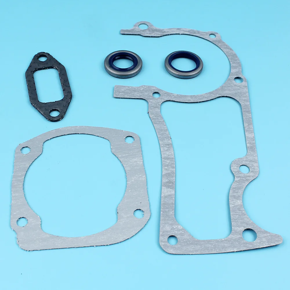 Crankcase Cylinder Muffler Gasket Set w/ 2Pc Oil Seal Kit For HUSQVARNA 362 365 371 372 Chainsaw NEW Parts