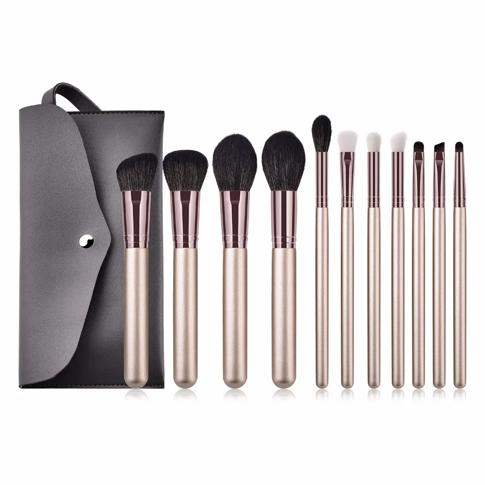 ENNKE 11Pcs/set Soft Make Up Brush Cosmetic Kabuki Brush Powder Foundtion Eyeshadow Blending Makeup Brushes with Bag