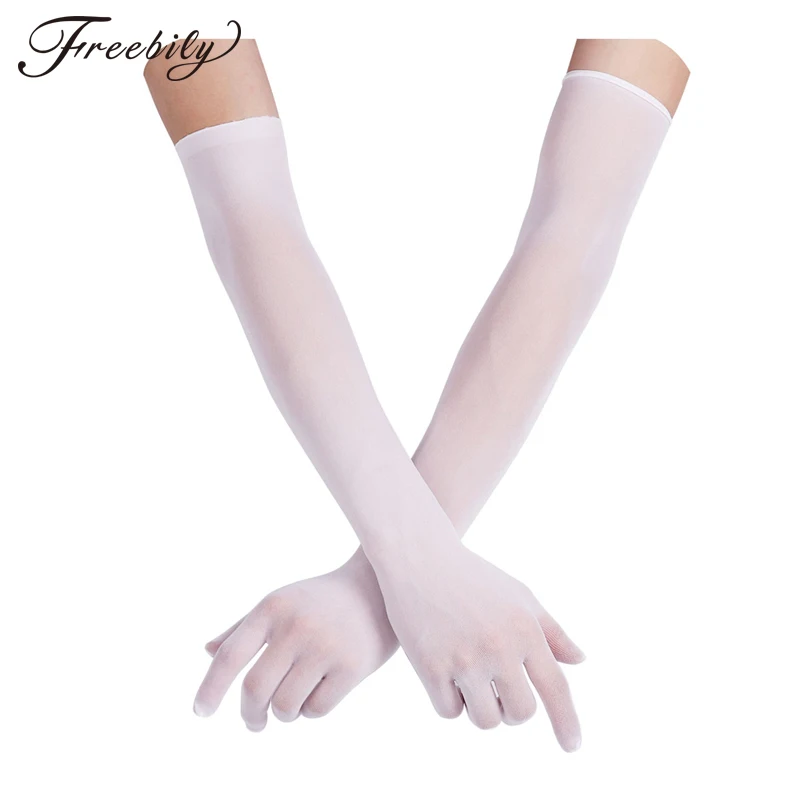 Sexy Women Smooth pantyhose tights stockings Sheer Seamles  Long Gloves Mittens for Sun Protection Bride Glove Seamless Driving