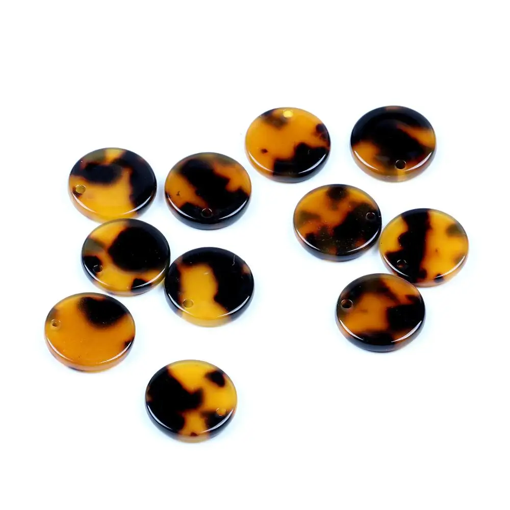 Leopard Print,Tortoise Shell Earring Charm,Acetate Acrylic Bead,Coin Shaped,Boho Jewelry,Earring Parts,Ohrringe finding-ACE211B