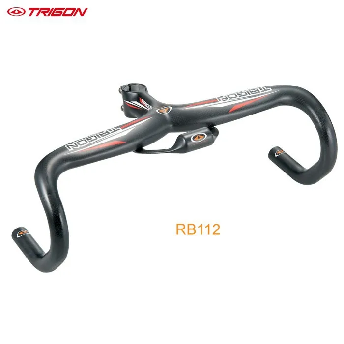 TRIGON RB112 one piece integrated road bars full carbon fiber road bike bicycle bent handlebar carbon with computer bracket