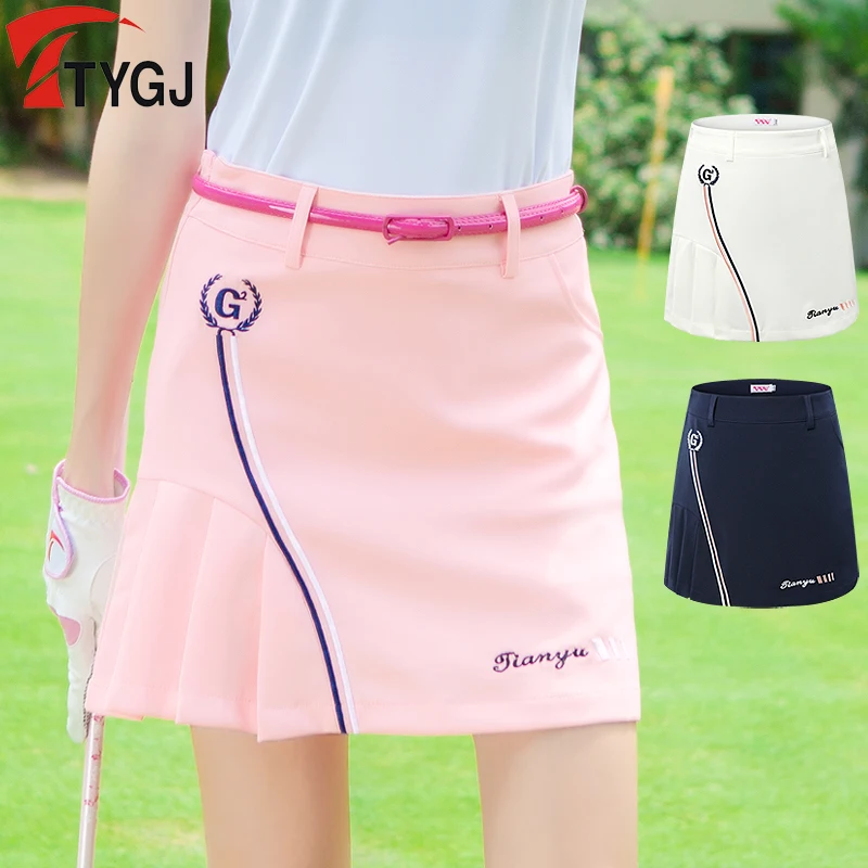 TTYGJ Women Short Skirt Sportswear Lady Tennis Pleated Anti-Walk Skirt Soft Skin-friendly Multi-Color Golf Clothing Slim Dry Fit