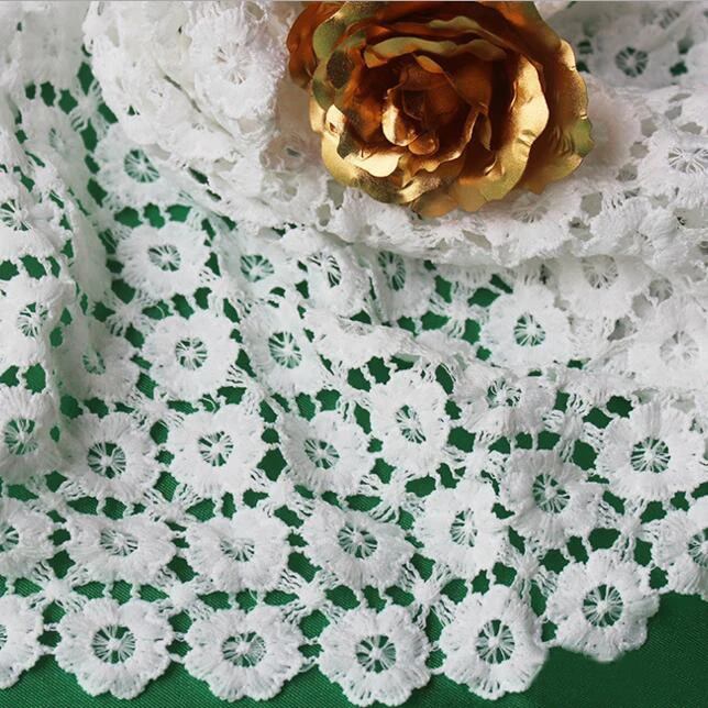 

2Yards 2018 New Arrival Nigerian Lace Fabrics White African Cord Lace Fabrics High Quality Guipure French Lace Milk Silk Materia