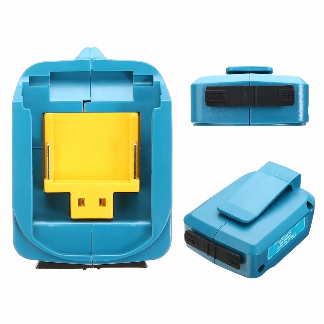 Battery Dual USB Charger Adapter 2 USB Ports for BL1830 BL1430 Mobile Blue New