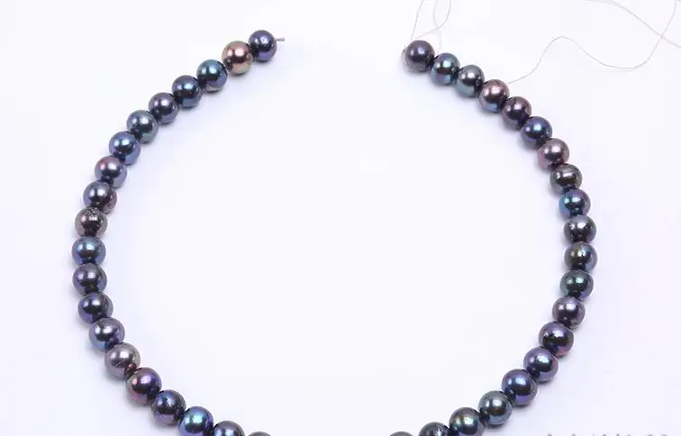 Genuine pearl 10mm black colors freshwater pearl loose beads DIY gift one strands Hole Approx 1mm 37CM 15''