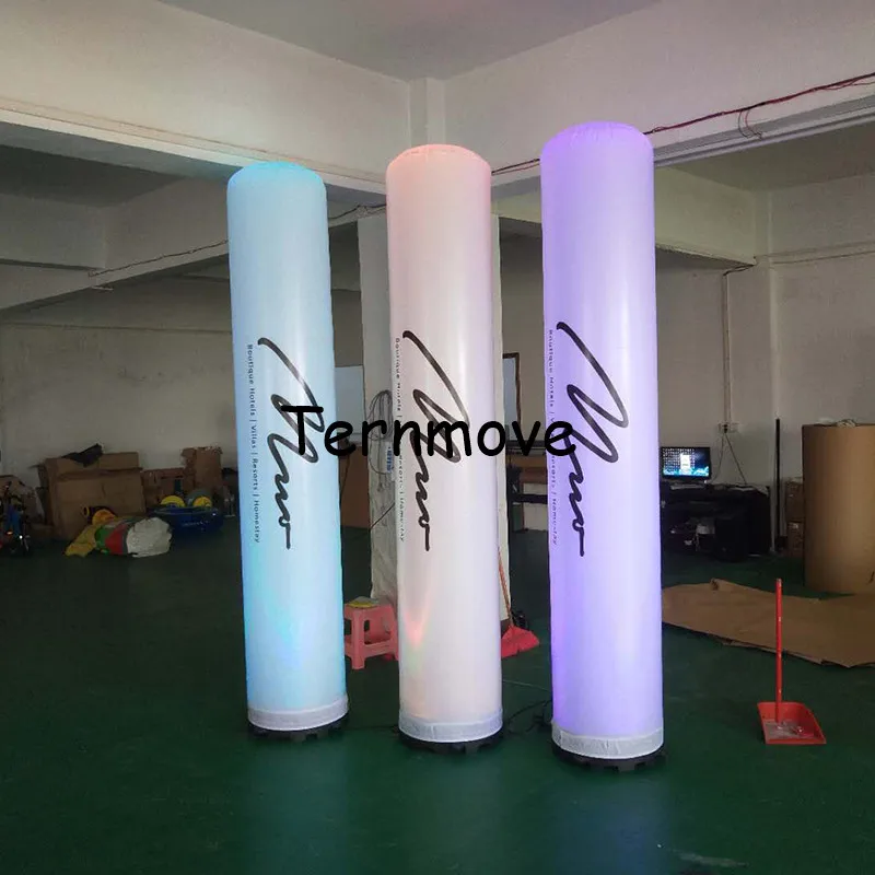 Advertising decoration Inflatable totem, 3m tall inflatable light column,inflatable light tube with customized logo tube toys