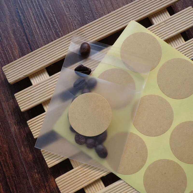 100pcs plain Kraft Paper Label Sticker DIY Gift Sticker Seal Sticlabel sticker Handmade Cake Packaging Sealing Label