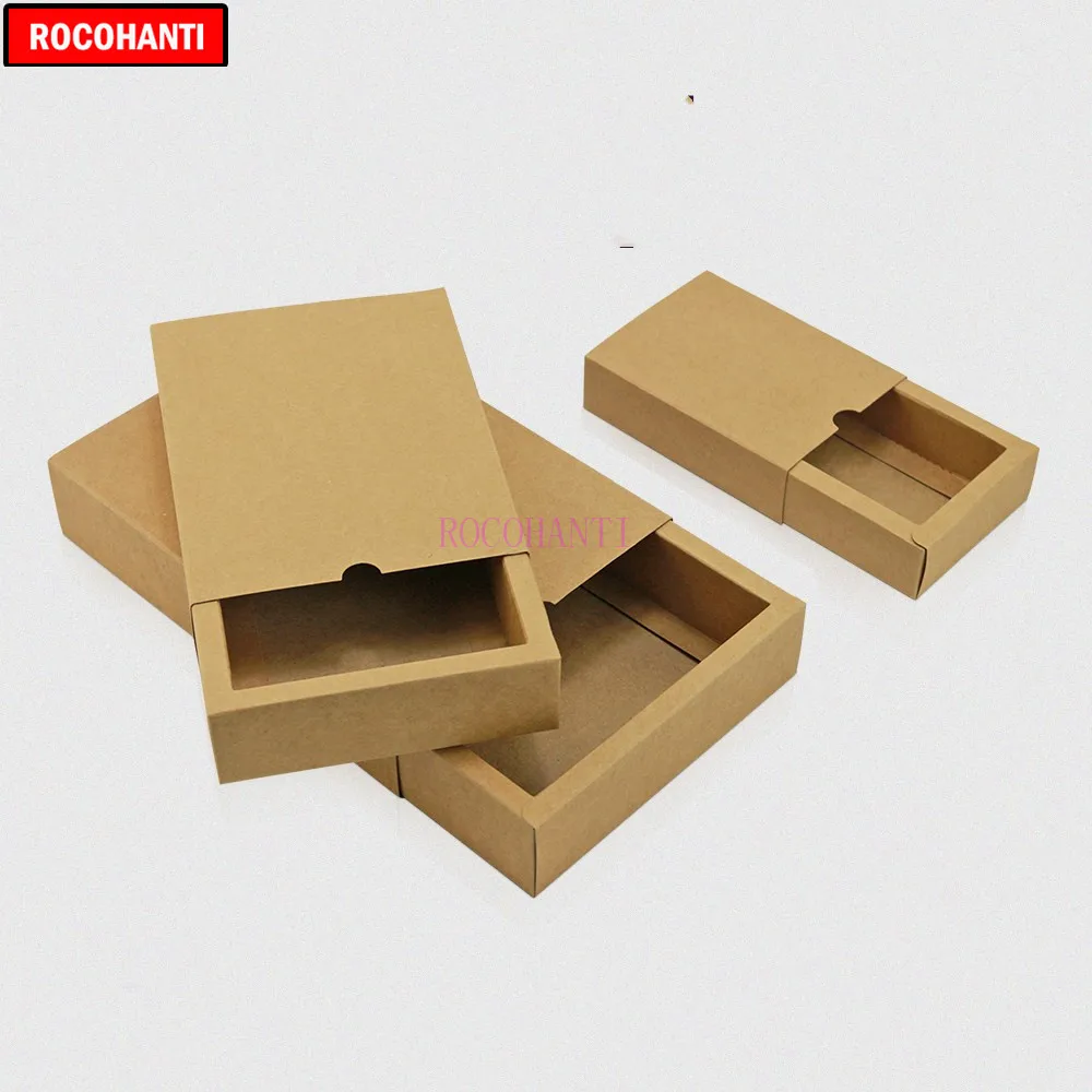 50X Custom Order Accept Corugated Cardboard Craft Paper Packaging Box Drawer Apparel Use Gift Box