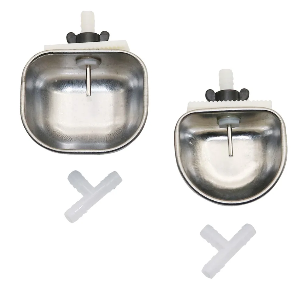 2 Pcs Rabbits Drinking Fountains Rex Rabbit Long Hair Rabbit Fox Mink Stainless Steel Automatic Water Box Livestock Breeding