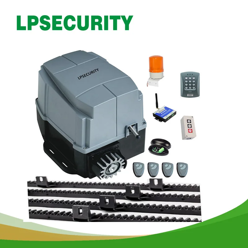 LPSECURITY intensive use best quality 1200kg automatic sliding gate opener motor with 4m or 5m nylon racks