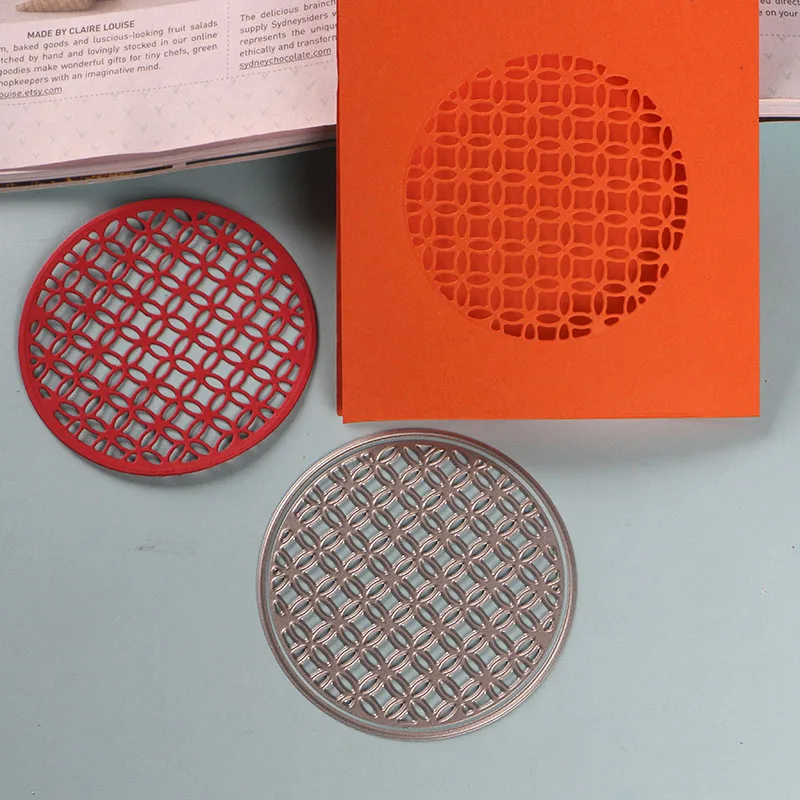 DUOFEN METAL CUTTING DIES Chinese New Year lucky circle pattern lace hollow embossing stencil DIY Scrapbook Paper Album 2019 new