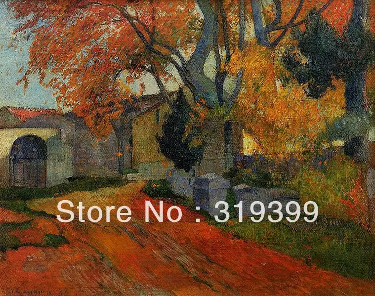 

Oil Painting Reproduction on Linen canvas,Lane at Alchamps, Arles by paul gauguin, 100%handmade,Free Shipping,Museum Quality