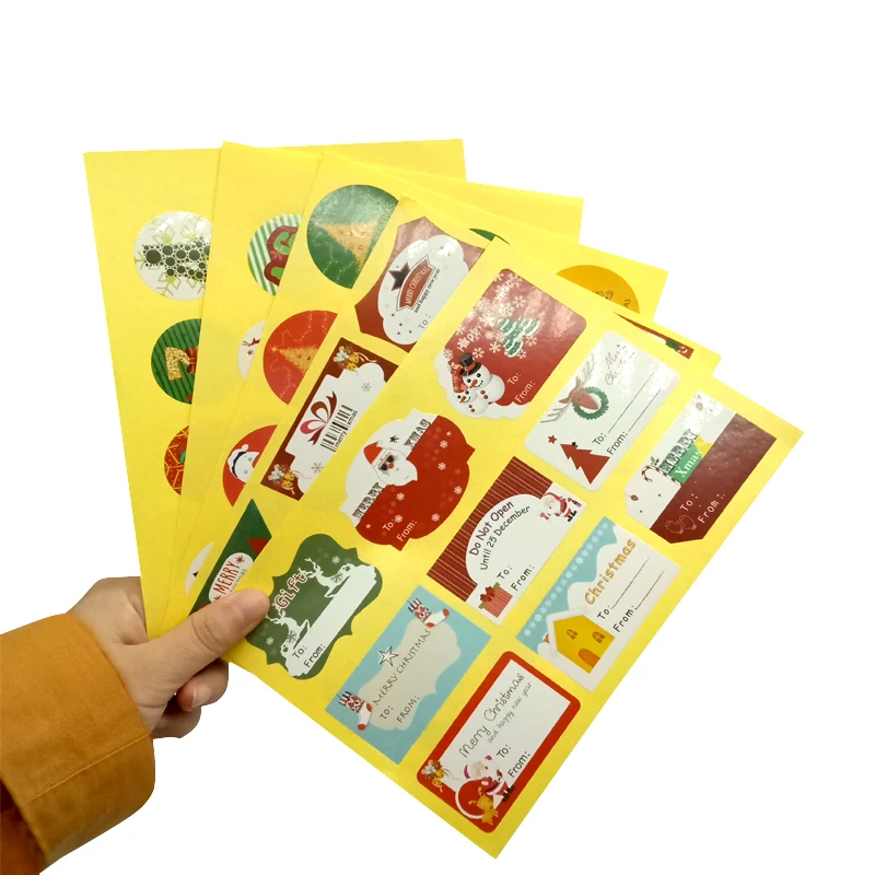 450pcs/lot Kawaii christmas Tree Santa snowman DIY Handmade Adhesive Packaging Sealing Label Sticker Gift Stickers