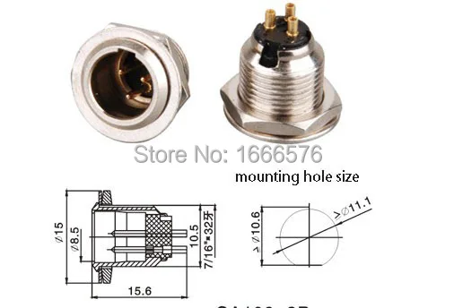 wholesale 100 pcs Mini XLR Mini XLR 3-Pin male Chassis Panel Socket, Mini XLR