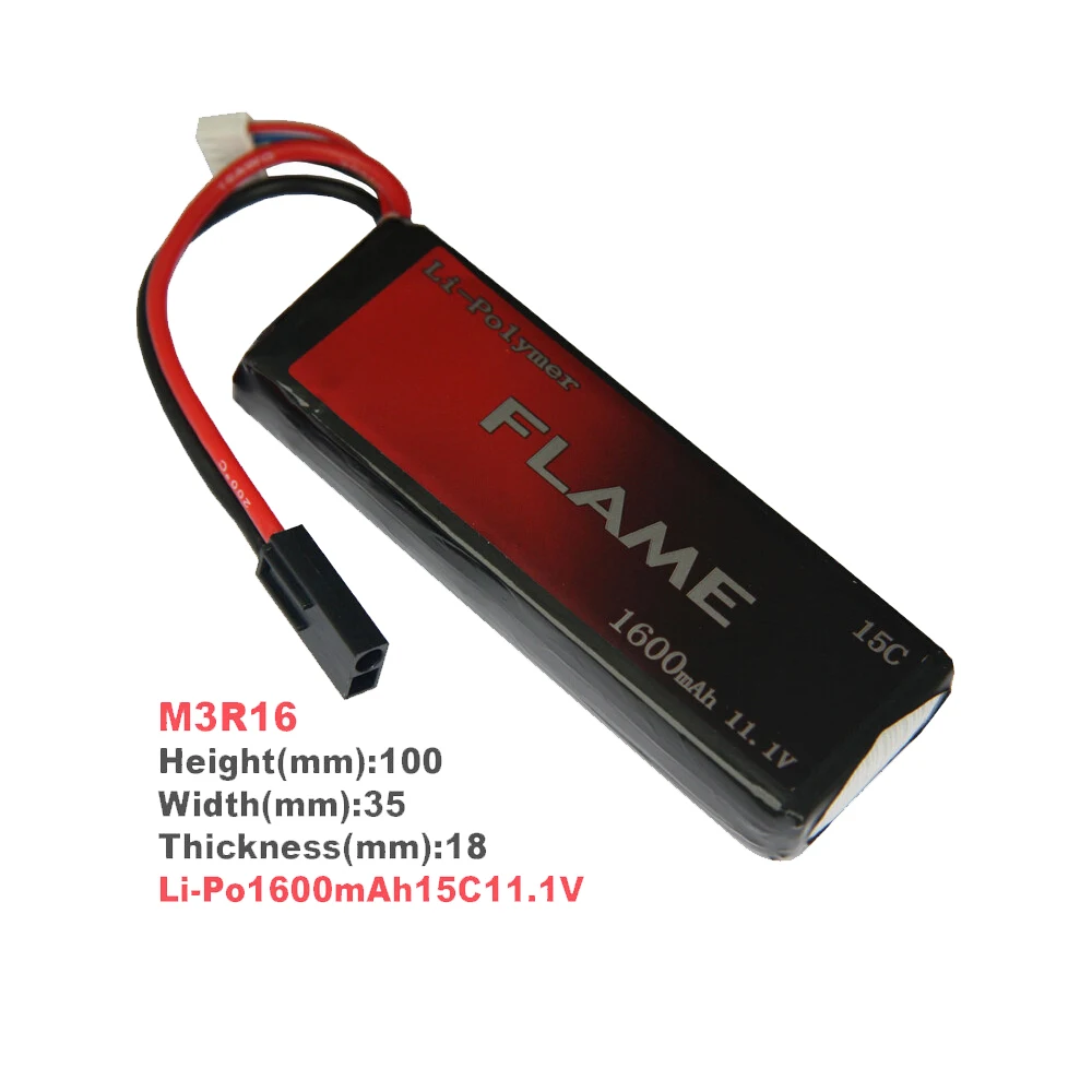 1pcs 100% Orginal Flame 11.1v 1600mAh 15C Stick Type Battery M3R16