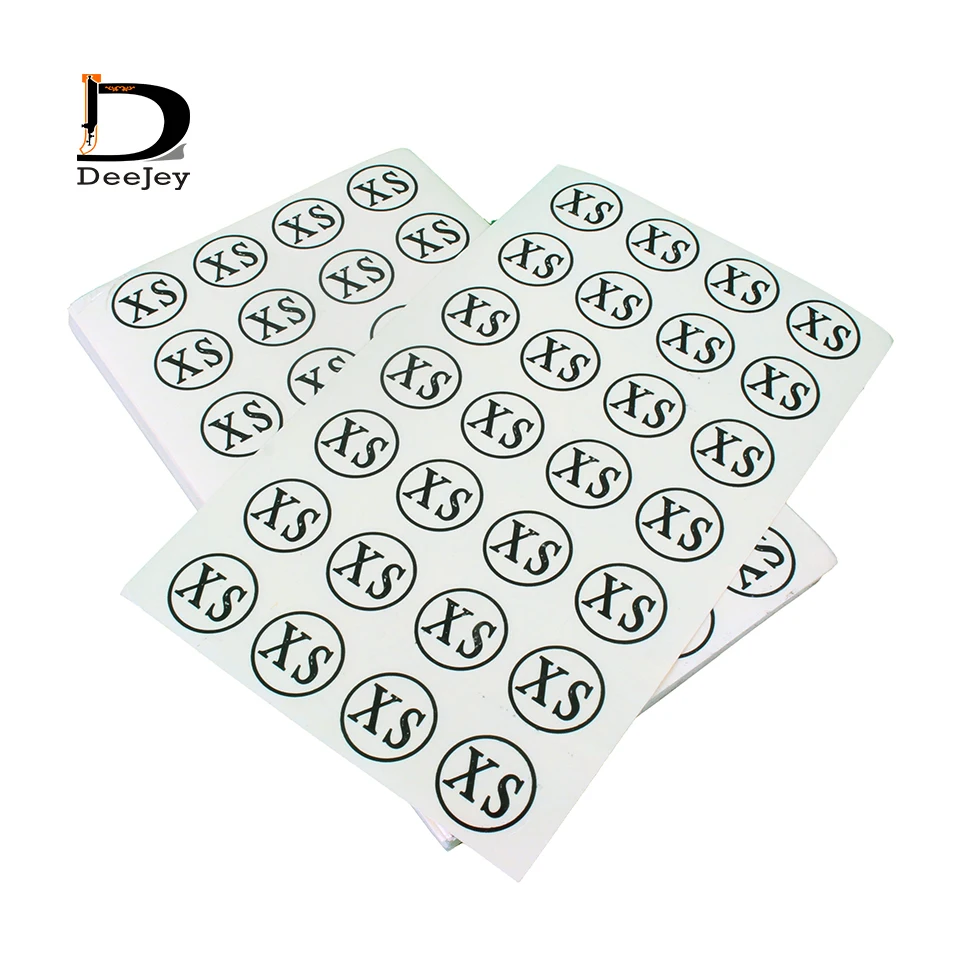 25 مللي متر مستديرة واضحة حجم ملصق للملابس وسم اكسسوارات شفافة التسمية العلامات ملصقات XS S M L XL XXL 810 قطعة