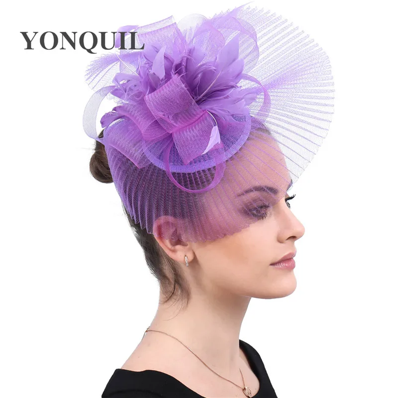 Women Elegant Female Bridal Mesh Fascinator Hair Clip Fashion Hair Accessories Wedding Cocktail Headwear Bridal Party Headpiece