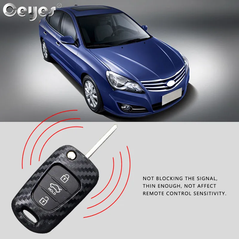 Ceyes Car Styling Auto Carbon Fiber Key Covers Case For Hyundai i30 i25 Accent Solaris Verna For Kia Rio K2 K5 Shell Accessories