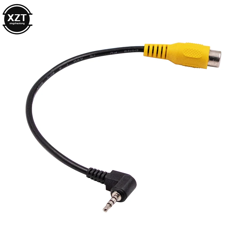 AV no cabo de vídeo para conversor GPS, plugue macho para adaptador fêmea RCA, 2,5mm estéreo jack, 1pc