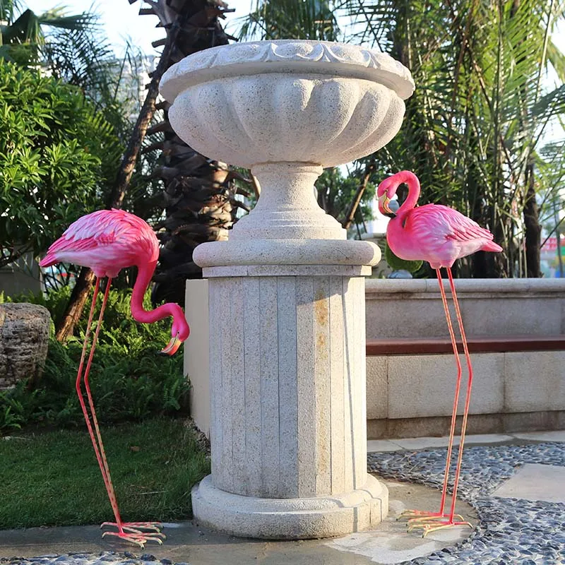 European-style courtyard garden soft-mounted creative home accessories resin crafts simulation animals flamingo sculptures Decor