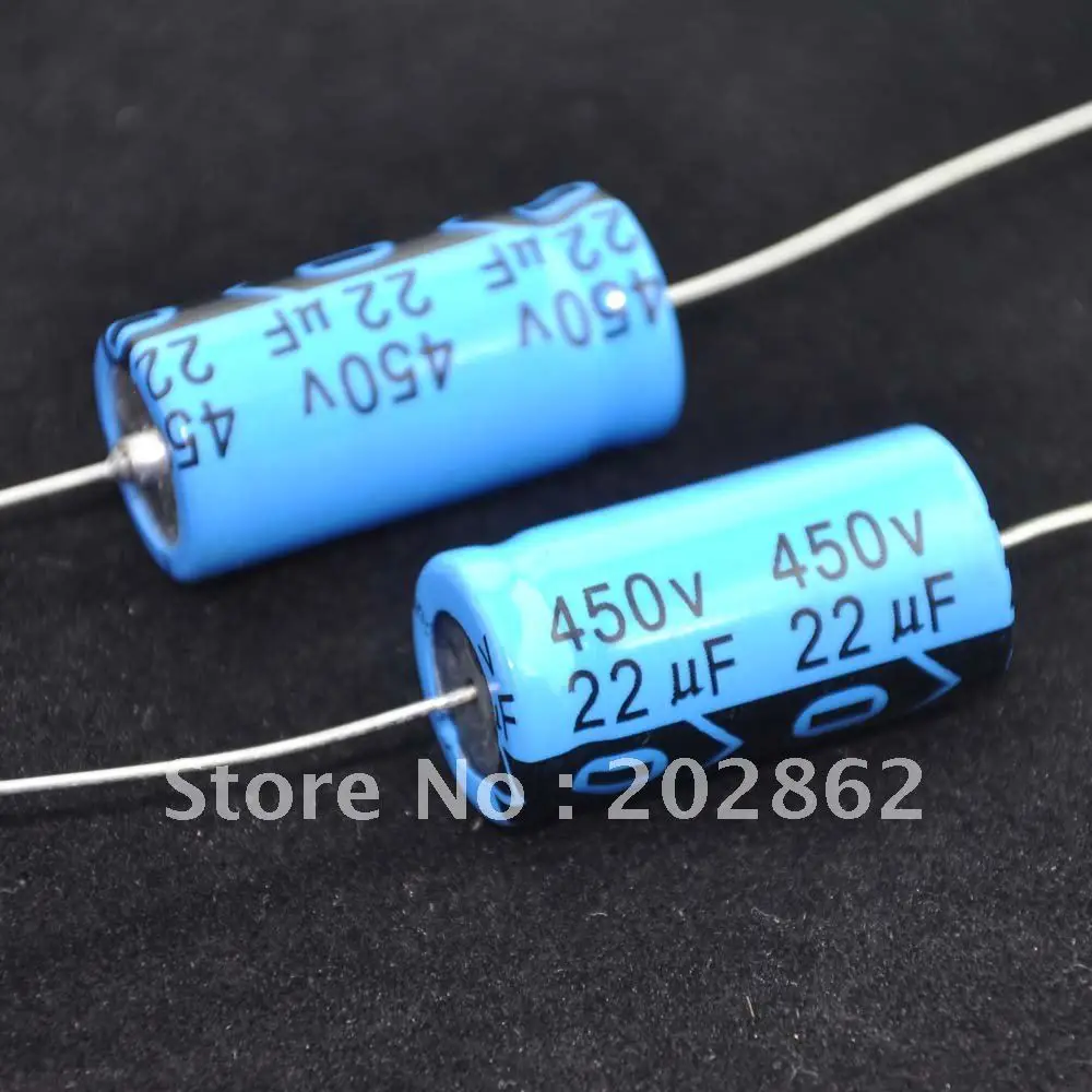 

10pcs/Lot Axial Electrolytic Capacitor 22uf 450V for Tube Amplifier DIY Part