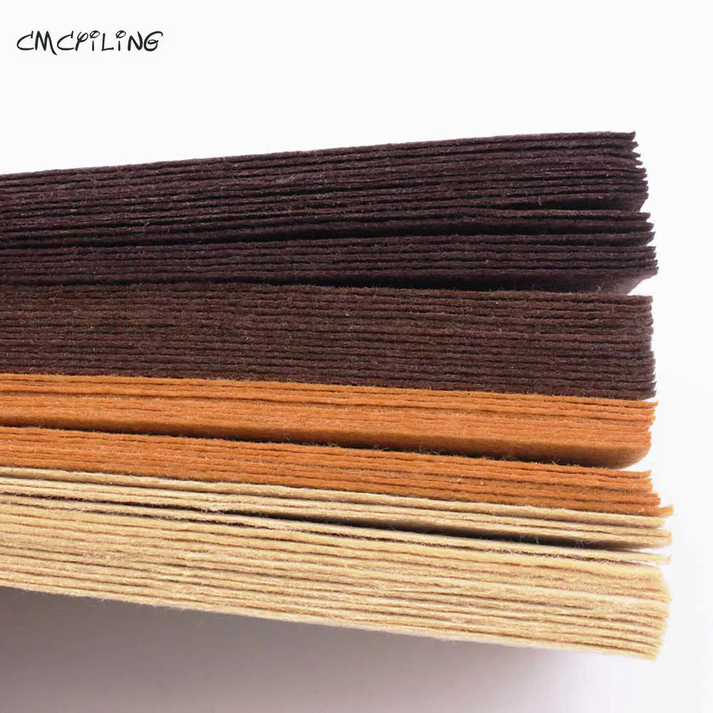 Brown Chocolate Felt Craft 1mm Felt Polyester Fabrics Sheet For Diy Decoration Sewing Fieltro Feltro textiles Entretela A6