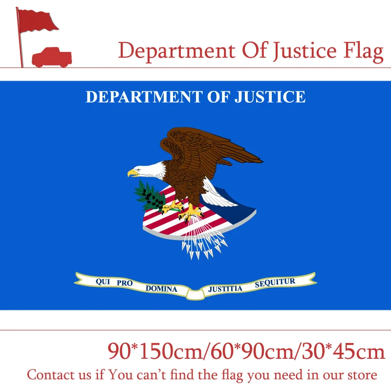 30*45cm Car Flag 3ftx5ft Department Of Justice Flag The United States 90*150cm 60*90cm 100d Polyester